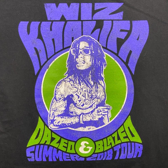 Wiz Khalifa T Shirt Large Black Tour Dazed Blazed 2018 Rap Hip Hop Concert - Picture 2 of 7